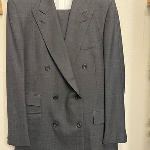 Men's Gray Double-Breasted wool suit